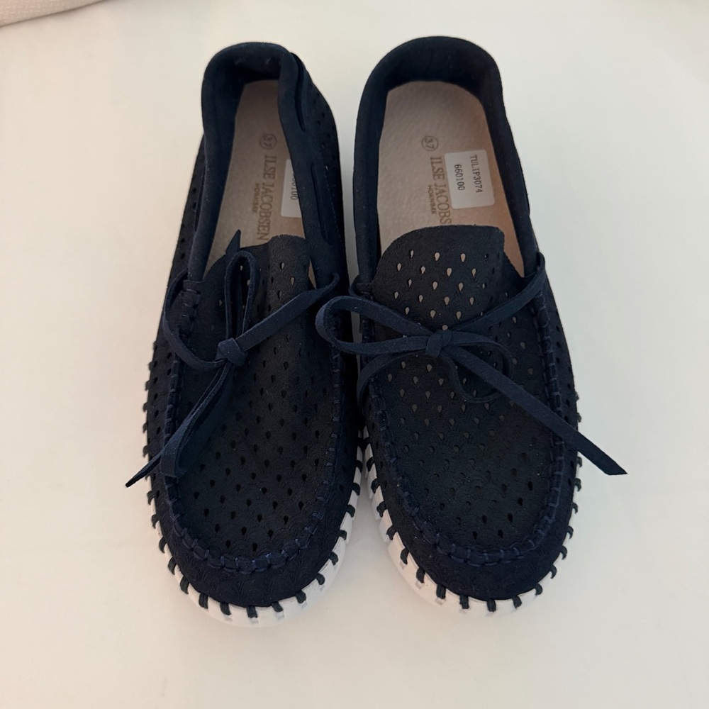Ilse Jacobsen blue Perforated Slip-Ons - Picture 5 of 6
